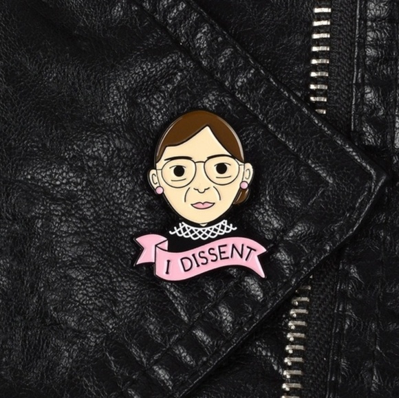Ruth Bader Ginsburg RBG "I Dissent" Feminist Pin - Picture 5 of 8